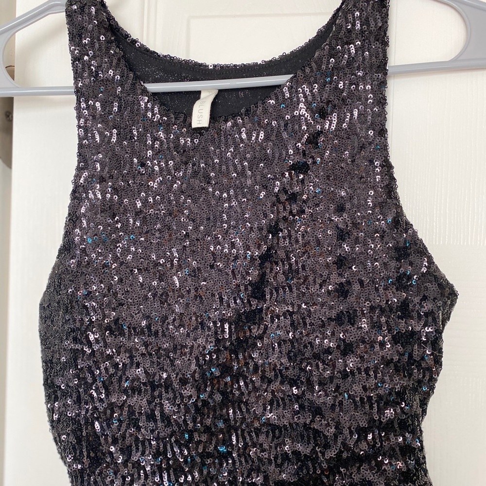 Pinkblush Black sequin and chiffon maternity gown